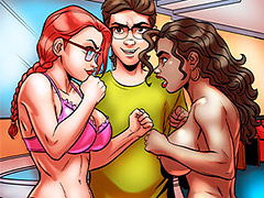 I won by a difference of ten centimeters, but my ass endured more cock - Nerd Stallion, Sex battle between daughters by welcomix (tufos)