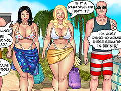 Two butts to look at, and my son is worried about sunburn - Pops, The Pervert Father-in-law, White bikini is a problem by welcomix (tufos)