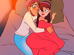 Anna and Andy share a tight bed on a cold and stormy night - The Naughty Home animation - A cold stormy night by welcomix (tufos)