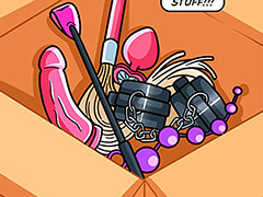 He opens the package and finds various sadomasochistic items - The Simptoons, Sadomasochistic Package by welcomix (tufos)