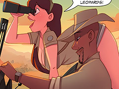 Already inside the jeep, it doesn't take long for animalistic tension to arise between her and the guide - The 4 Naughties, Safari in Africa by welcomix (tufos)