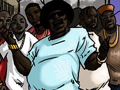 At the huge monster - Happy thanks giving yall by Illustrated interracial