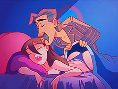 He notices that she is sleeping without panties - The Naughty Home animation - Good night kiss (Part 01) by welcomix (tufos)