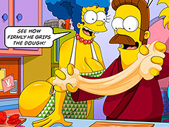 Hold the cock firm and knead gently - The Simptoons - Pepperoni Pizza by welcomix (tufos)