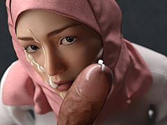 Mastering blowjob skills - CGI porn by Losekontrol (Hijab 3DX)