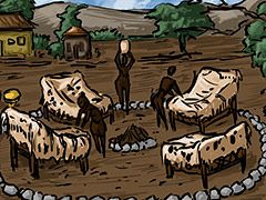 Covered with animal skins of zebra and lion - Adoption of my daughters and I into the tribe by Illustrated interracial