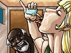 His balls tightening up against his body with need - Whiskey mirror by Illustrated interracial