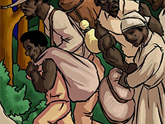 Kept to her duty of paying the slaves from leaving the plantation - Manza by Illustrated interracial